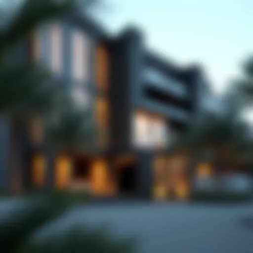 Exterior view of Ajman Bank Residence showcasing modern architecture