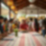 A vibrant community gathering showcasing cultural exchange