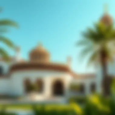 Cultural Significance of Emirati Architecture Illustration depicting traditional Emirati architecture and cultural significance of land