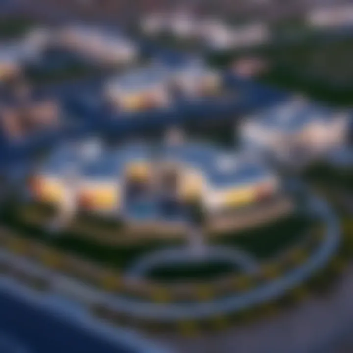 Aerial view of Mira Villas highlighting the surrounding landscape and amenities