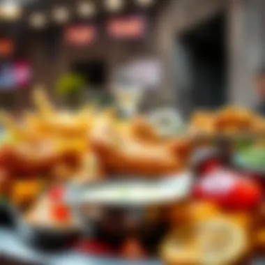 A close-up of a beautifully arranged platter of Pakistani street food