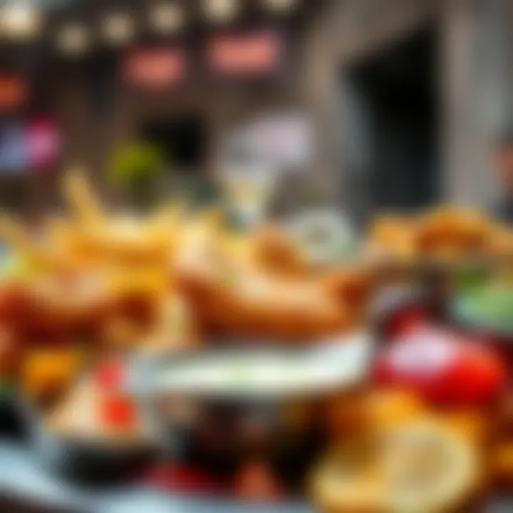 A close-up of a beautifully arranged platter of Pakistani street food