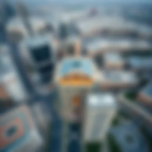 Aerial view showcasing the architecture of سوق القطاره in Dubai