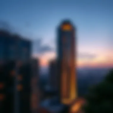 Panoramic view of Grosvenor House Commercial Tower at dusk