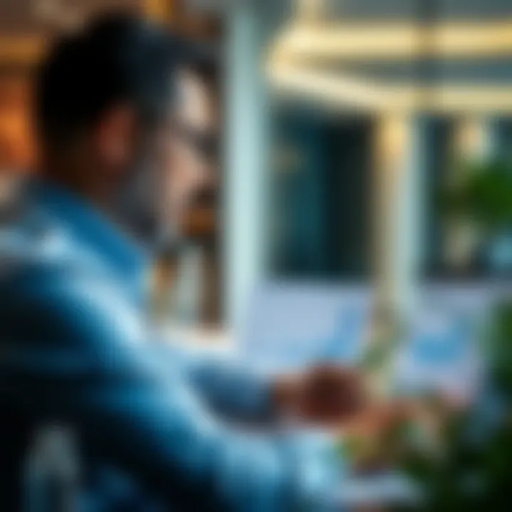 Investor analyzing financial graphs