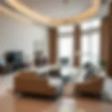 A modern living room with neatly arranged furniture ready for relocation
