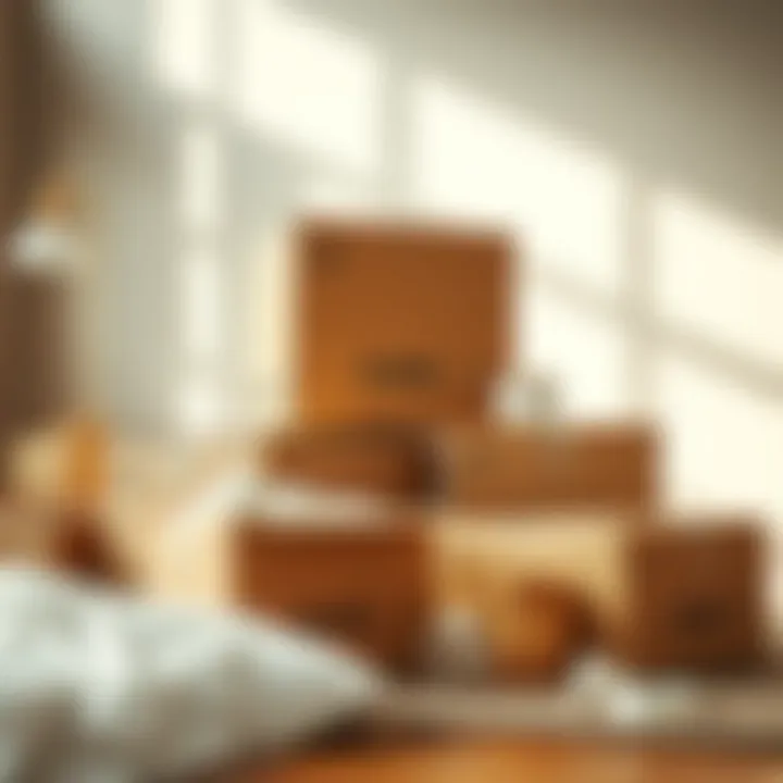Packing supplies such as boxes, tape, and bubble wrap for safe furniture transport