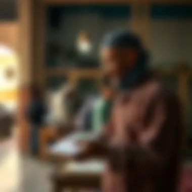 Acts of Charity in Ramadan An individual making a charitable donation, embodying the spirit of giving in Ramadan