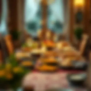 Iftar Table of Tradition A beautifully arranged table for Iftar, showcasing a variety of traditional dishes