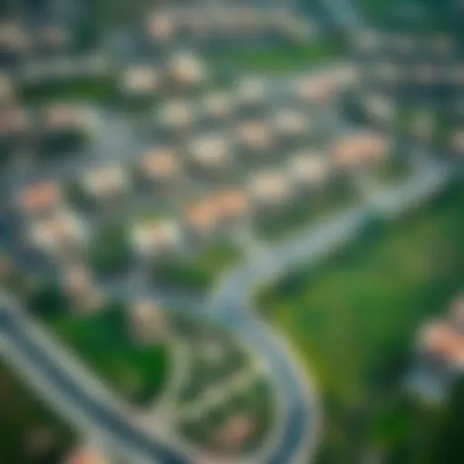 Aerial view of Remraam community showcasing villas and green spaces