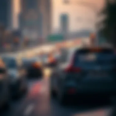 A traffic jam on the road between Dubai and Abu Dhabi